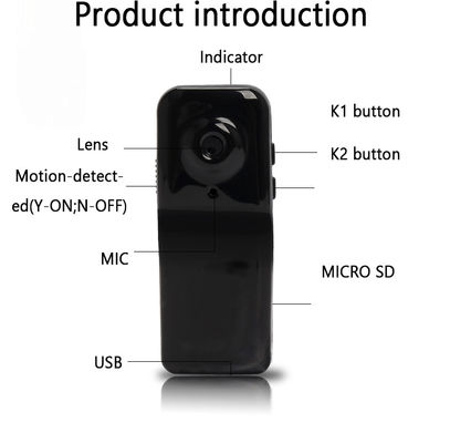 Taşınabilir 960P Mini DV HD Kamera USB Desteği Video Hareket Algılama